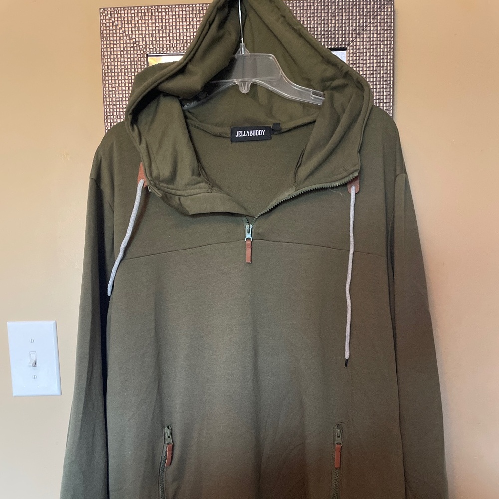 Men’s Jellybuddy quarter zip long sleeve hoodie XXL